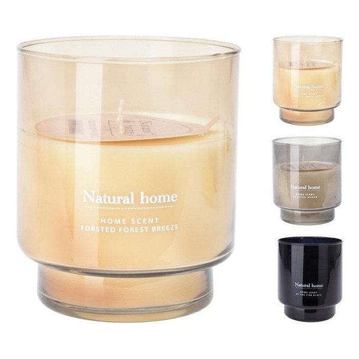 VASO VETRO CON CANDELA 13X15CM